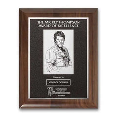 Photocast Plaque - Walnut Piano Finish Crystal House