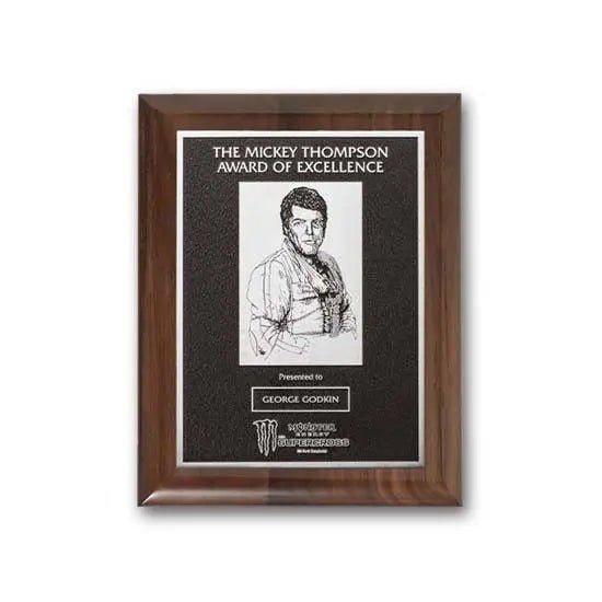 Photocast Plaque - Walnut Piano Finish Crystal House