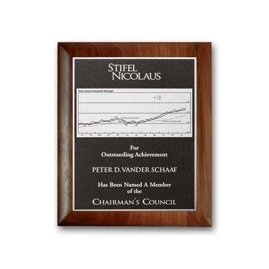 Photocast Plaque - Walnut Rolled Edge Crystal House