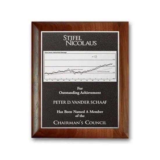 Photocast Plaque - Walnut Rolled Edge Crystal House