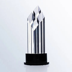 PRESIDENT DIAMOND AWARD - BLACK CRYSTAL ROUND BASE Crystal House - Prism