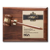 Removable Gavel Piano Finish Plaque Crystal House