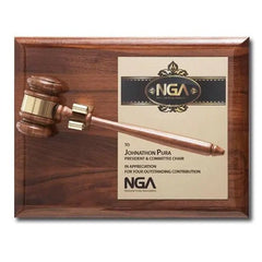Removable Gavel Piano Finish Plaque Crystal House
