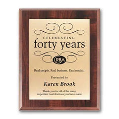 Screenprint Brass - Walnut Finish Crystal House