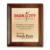 Screenprint Brass - Walnut Rolled Edge Crystal House