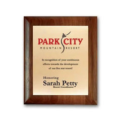 Screenprint Brass - Walnut Rolled Edge Crystal House