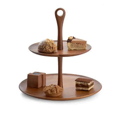 Skye Wood Tiered Dessert Stand Nambé