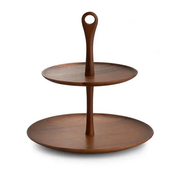 Skye Wood Tiered Dessert Stand Nambé