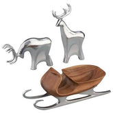 Sleigh with Reindeer Nambé