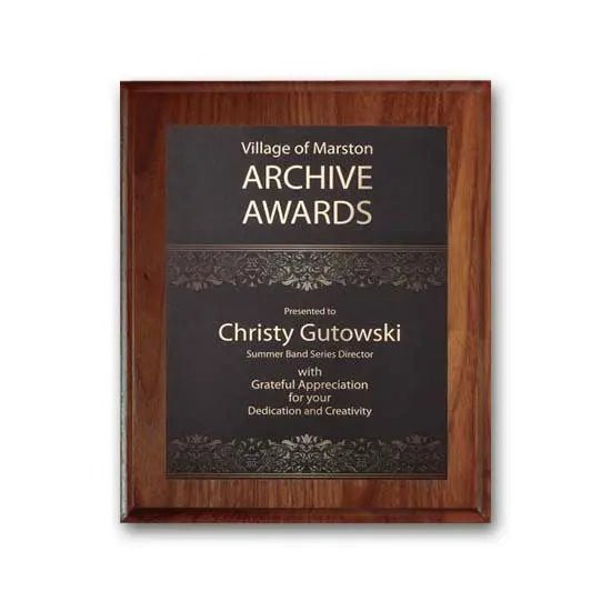 SpectraPrint Plaque - Walnut Cove Edge Crystal House