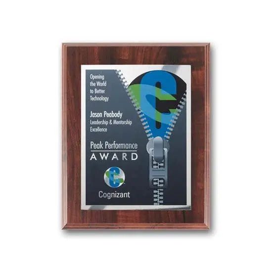 SpectraPrint Plaque - Walnut Finish Crystal House