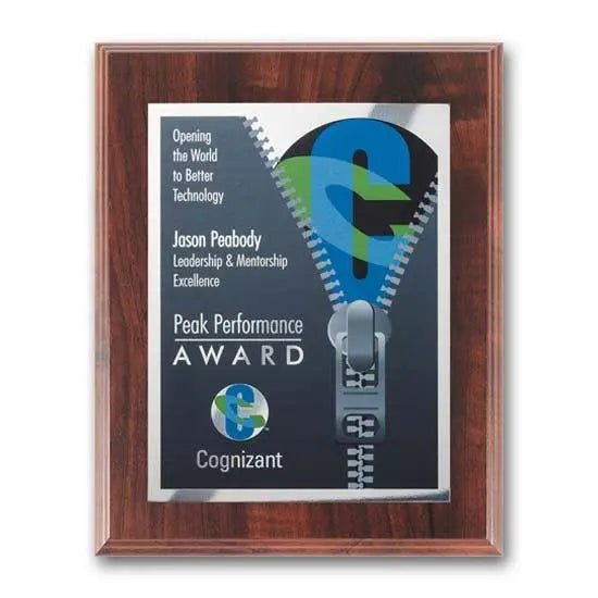 SpectraPrint Plaque - Walnut Finish Crystal House