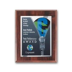 SpectraPrint Plaque - Walnut Finish Crystal House