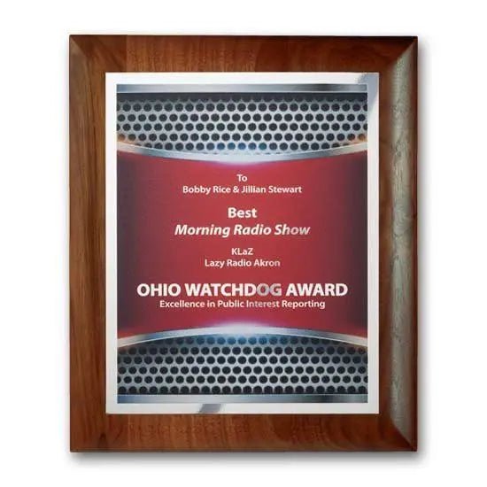 SpectraPrint Plaque - Walnut Rolled Edge Crystal House