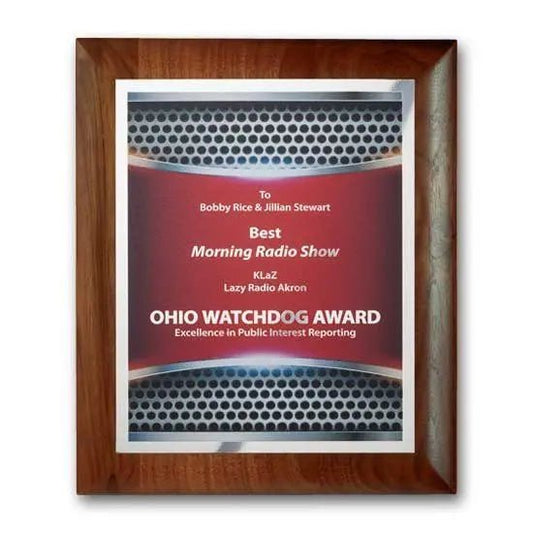 SpectraPrint Plaque - Walnut Rolled Edge Crystal House