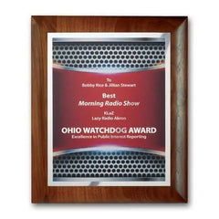 SpectraPrint Plaque - Walnut Rolled Edge Crystal House