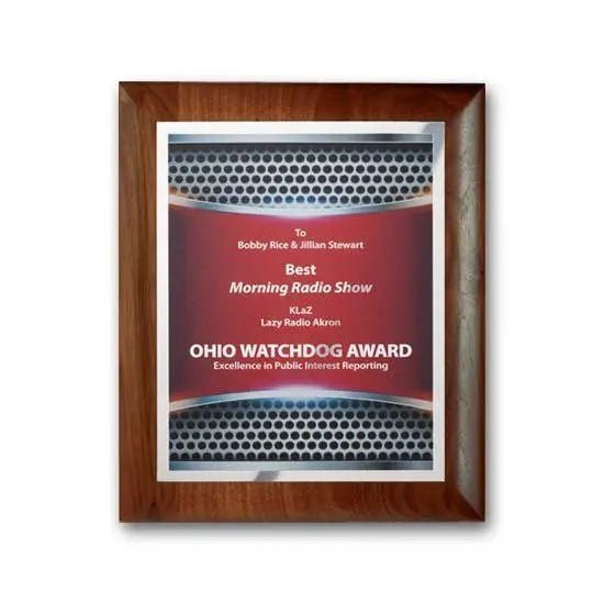 SpectraPrint Plaque - Walnut Rolled Edge Crystal House