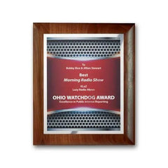 SpectraPrint Plaque - Walnut Rolled Edge Crystal House