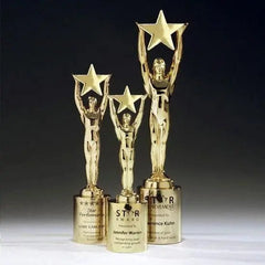 Star Achievement on Cylinder- Gold Crystal House