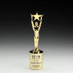 Star Achievement on Cylinder- Gold Crystal House