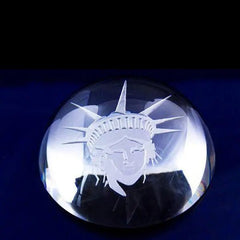 Statue of Liberty head engraved on crystal Crystal House