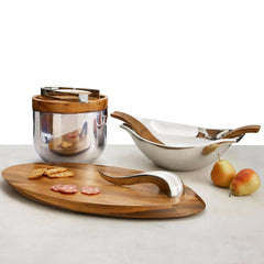 Swoop Cheese Board w/knife Nambé