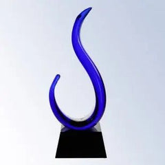 THE BLUE/RED JAY - ART GLASS Crystal House - Prism