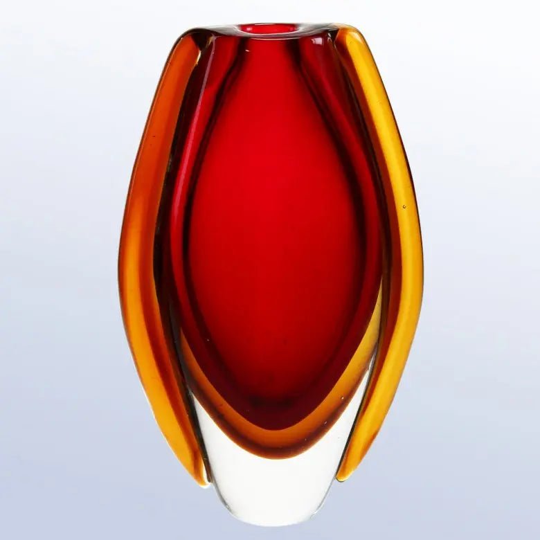 THE RED LAVA VASE - ART GLASS Crystal House - Prism