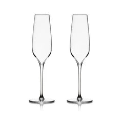 Vie Flutes set of 2 crystal glasses by Nambé