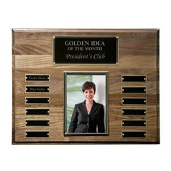 Walnut Perpetual Photo Plaque Crystal House