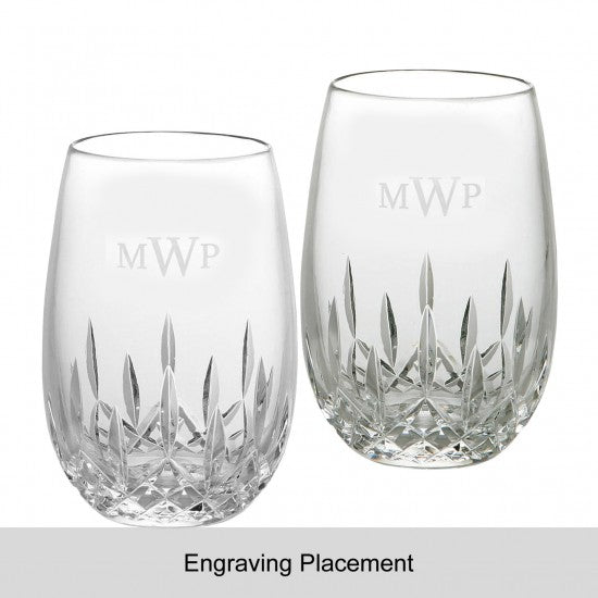 Personalized Marquis by Waterford Moments Stemless Wine Glasses