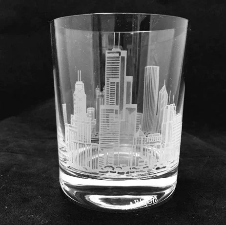 Elegant Engraved Crystal Whiskey Glasses