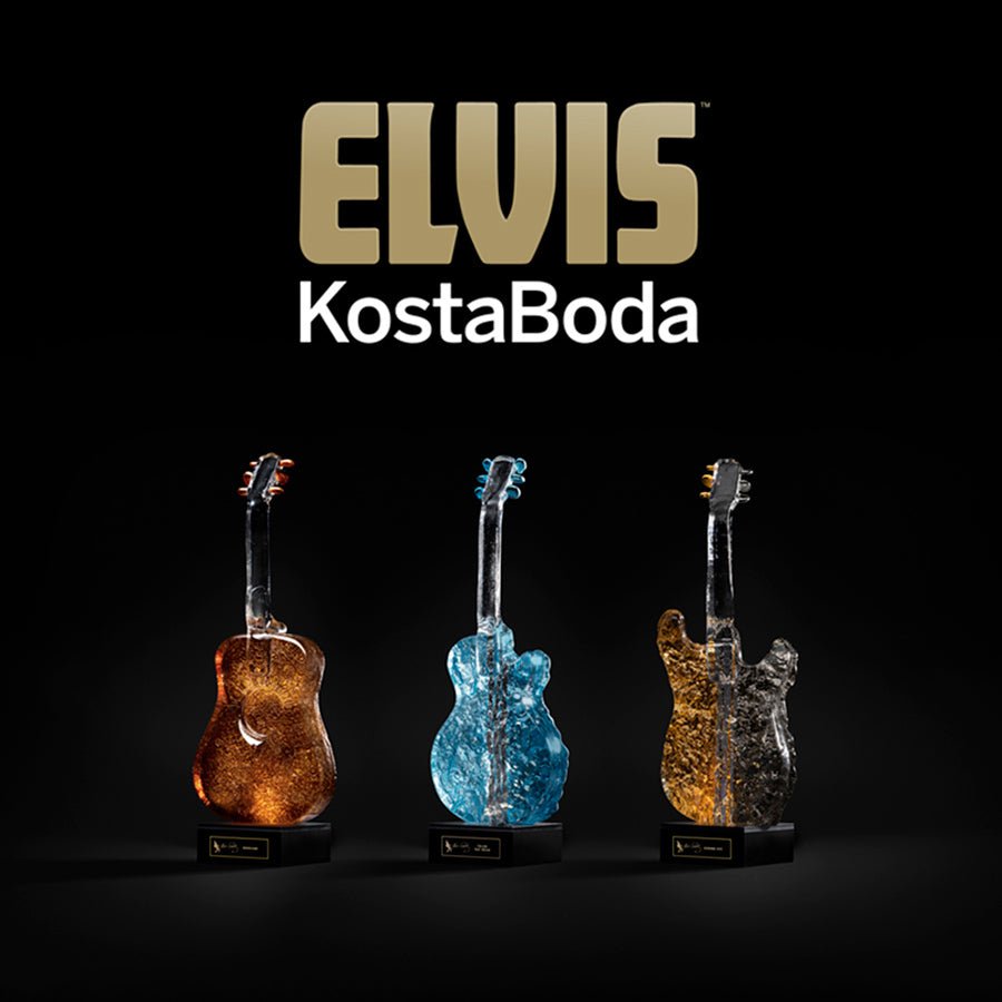 Kosta Boda Elvis Presley crystal guitar