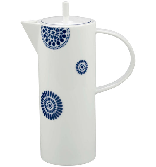 Vista Alegre Blue Porcelain Coffee Pot - Contemporary Table Carafe & Modern Beverage Server