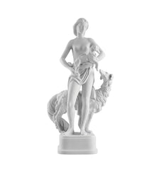 Vista Alegre Biscuit Girl with Greyhound Porcelain Sculpture - Classic Fine Art Figurine