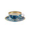 GOLD EXOTIC TEA CUP W/ SAUCER