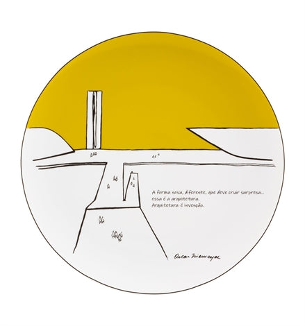 Vista Alegre Niemeyer Concrete Poem Charger Plate - Architectural Porcelain Decor