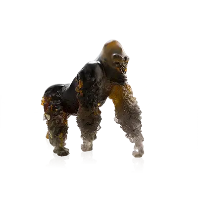 Silverback Gorilla in Amber Grey by Jean-No - Crystal House