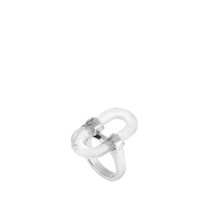 Lalique Ring "Ea" Clear Zebra Crystal, Silv. 55 Luxury Crystal Decor Lalique