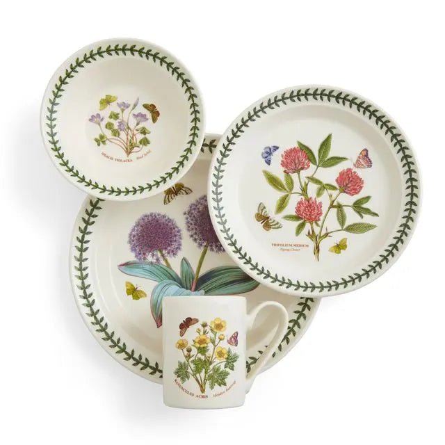 4-pc Place Setting (Allium, Zig Zag Clover, Wood Sorel, Meadow Buttercup) Crystal House