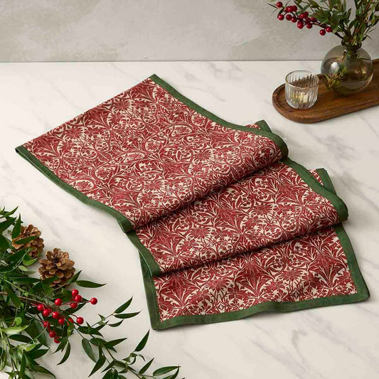 Spode Morris & Co. Bluebell Table Runner – Luxury Christmas Table Decor Gift