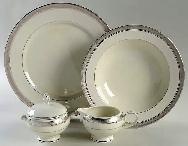 5 Piece Hostess Set Palatial Platinum by Mikasa Crystal House - Replacements