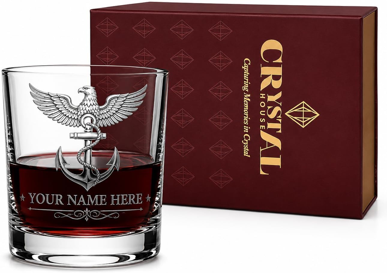 Personalized Engraved Custom Whiskey Glass - Premium Gift Replace Your Name Crystal House