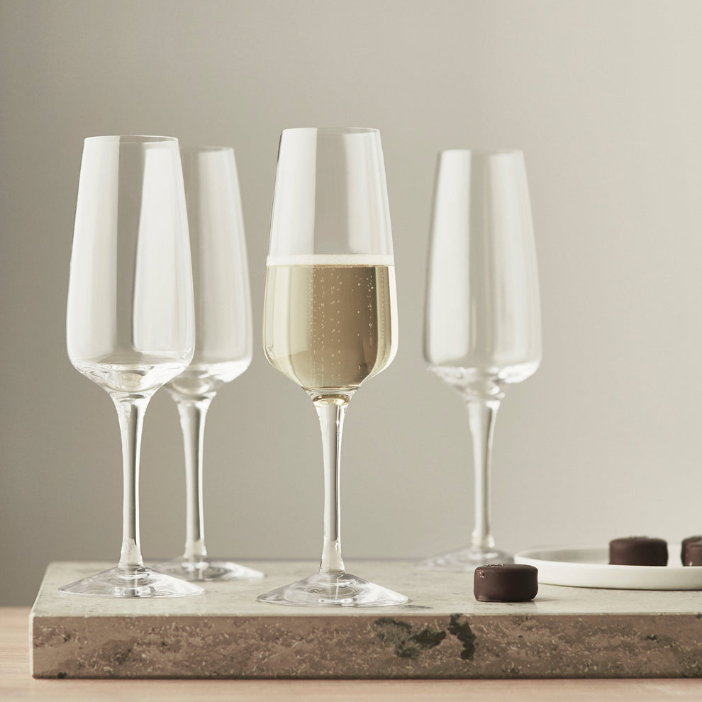Orrefors Pulse Champagne Glasses Set of 2 – Fine Crystal Stemware