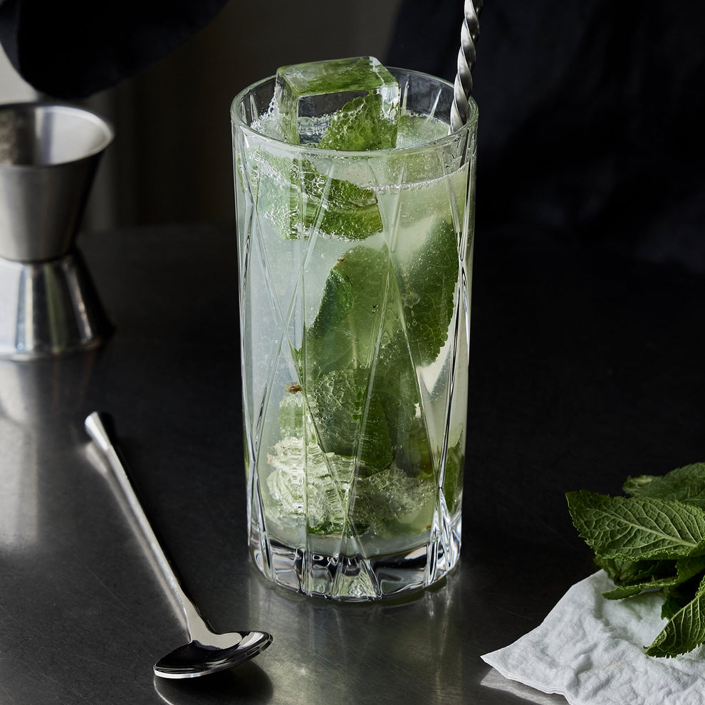 Orrefors City Highball Glasses Set of 2 - Modern Cut Glass Cocktail Tumblers