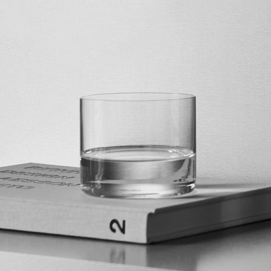 Orrefors Geometry Tumbler Set of 2 - Mouth-Blown Crystal Water Glasses