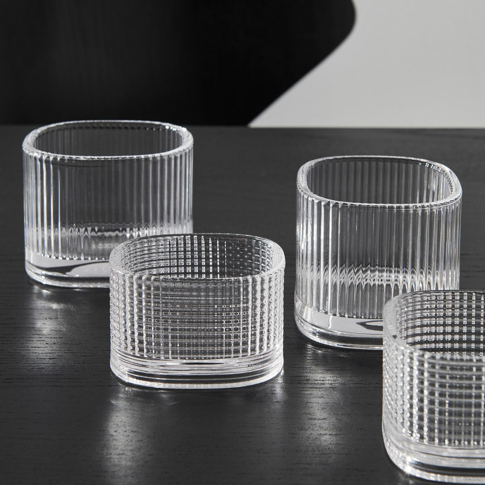 Orrefors Magica Clear Candleholder – Designer Textured Glass Votive Orrefors