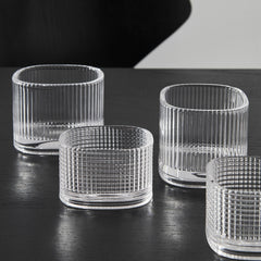 Orrefors Magica Clear Candleholder – Designer Textured Glass Votive Orrefors