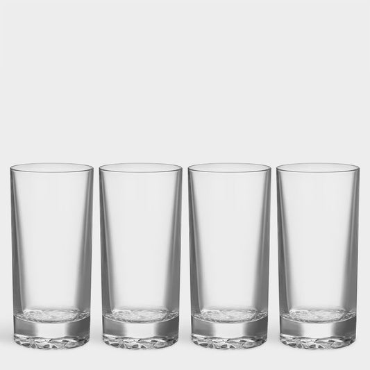 Orrefors Carat Highball Glasses Set of 4 - Elegant Cut Crystal Barware