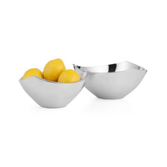 Nambé Tri-Corner Bowl 2-Piece Gift Set – Luxury Alloy Serving Bowls for Home & Wedding Gifts Nambé